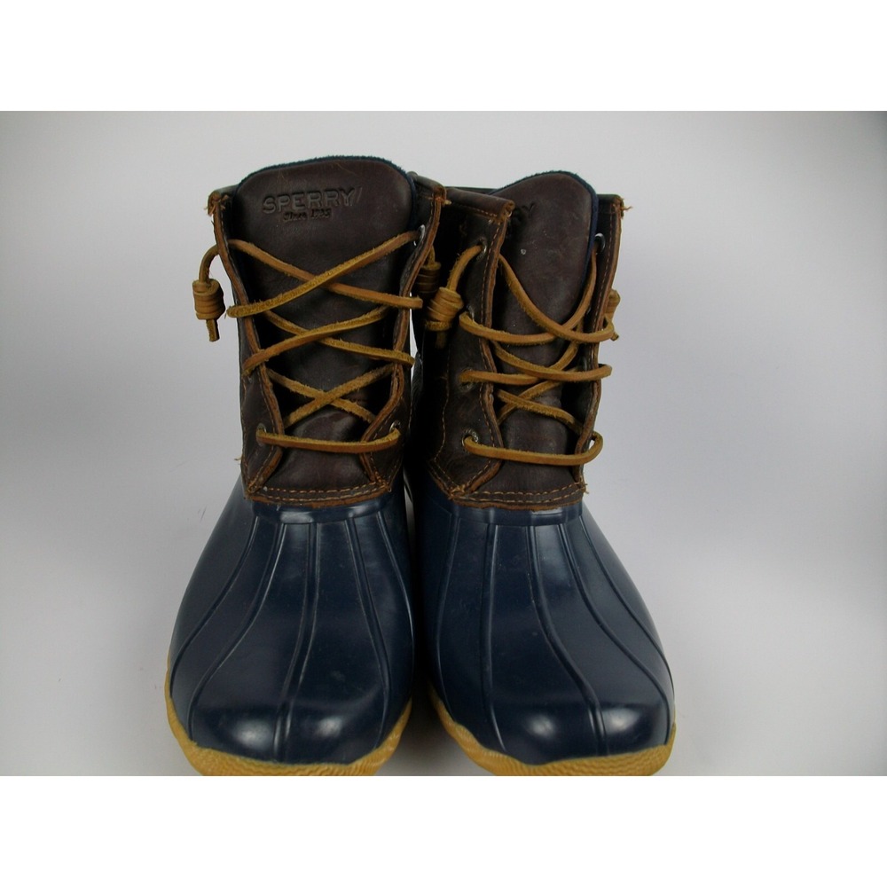 Sperry Women's Saltwater Duck Boot Blue and Browm size 8 - Picture 2 of 8